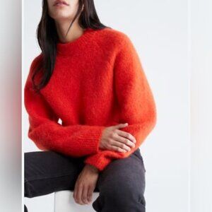 Size S Calvin Klein Aplaca & Wool Red Warm Sweater Red